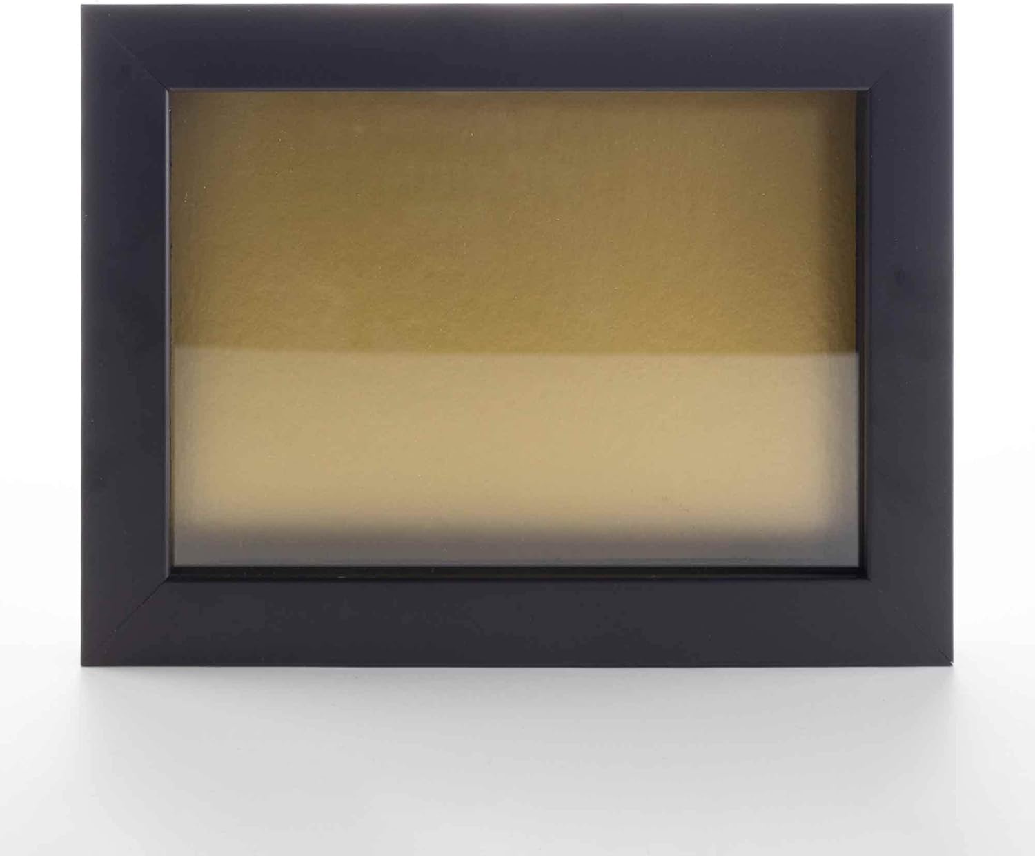 Marco de exhibición de madera negra de 20 x 30 pulgadas con respaldo dorado sin ácidos, acrílico UV y accesorios para colgar, con profundidad útil