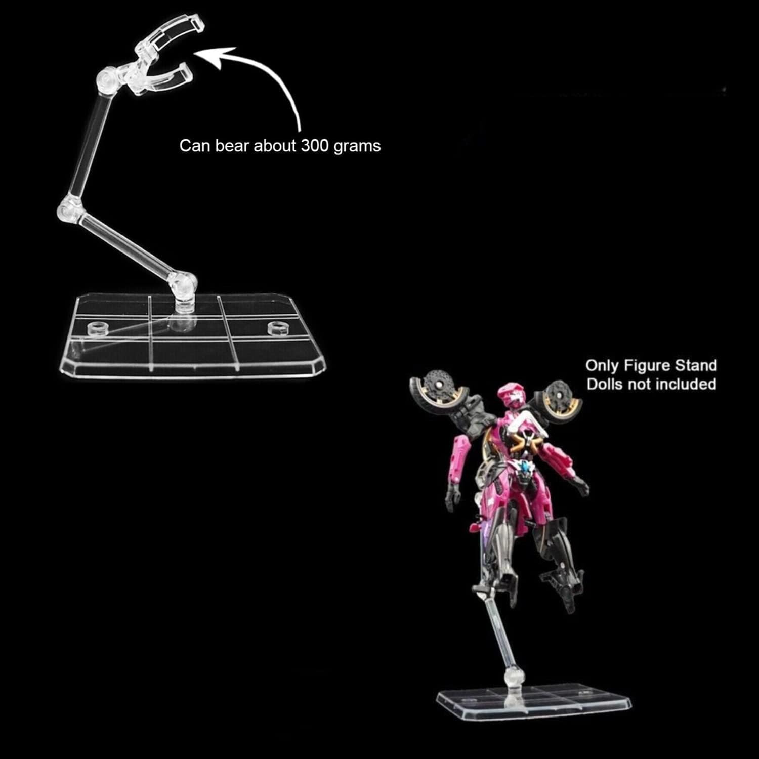6 piezas de soporte para figuras de acción HG144, base de exhibición, soporte para modelo de muñeca compatible con HG RG SD SHF Gundam 144 Toy Clear