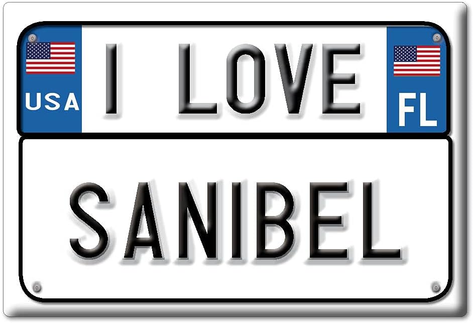 Imanes de nevera Sanibel Florida (FL) Imanes USA Souvenir I Love Gift (VAR. Targa)