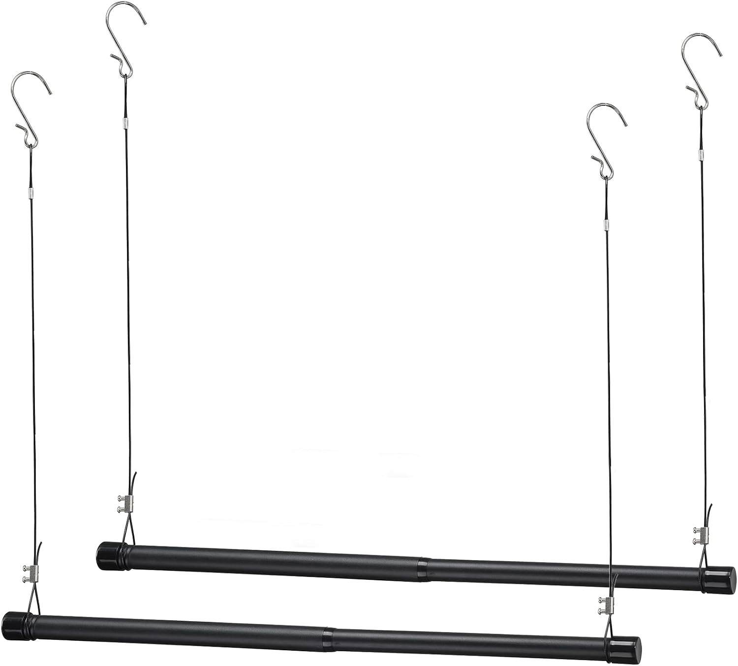 Barra colgante de armario, organizador colgante de armario ajustable de longitud y altura, barra colgante de ropa de 35 pulgadas de altura, extensor