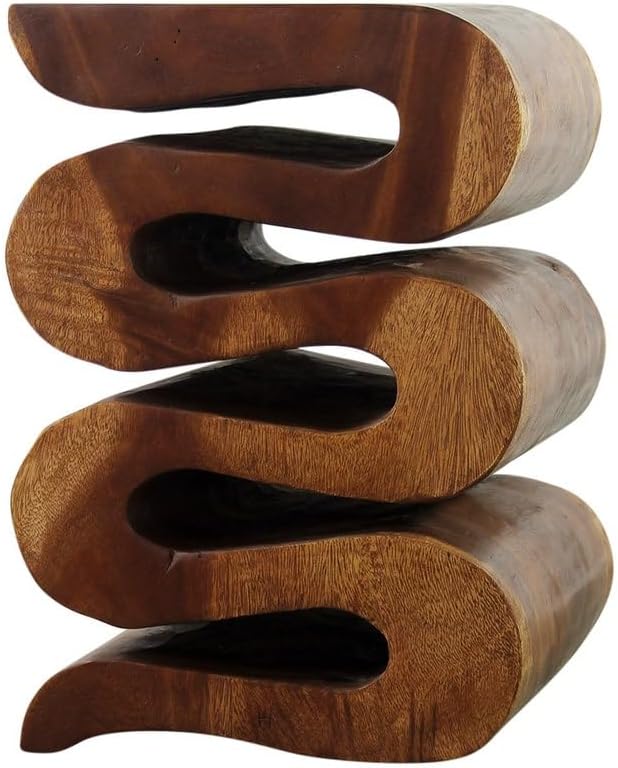 Wood Wave Verve Accent – Mesa de serpiente (14 x 14 x 20 pulgadas), color aceite de nogal