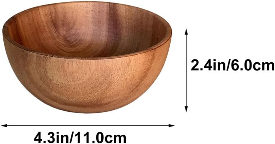 STOBOK Ensaladera de madera para servir aperitivos de madera, recipiente redondo para ensalada para alimentos, frutas, ensaladas y decoración de