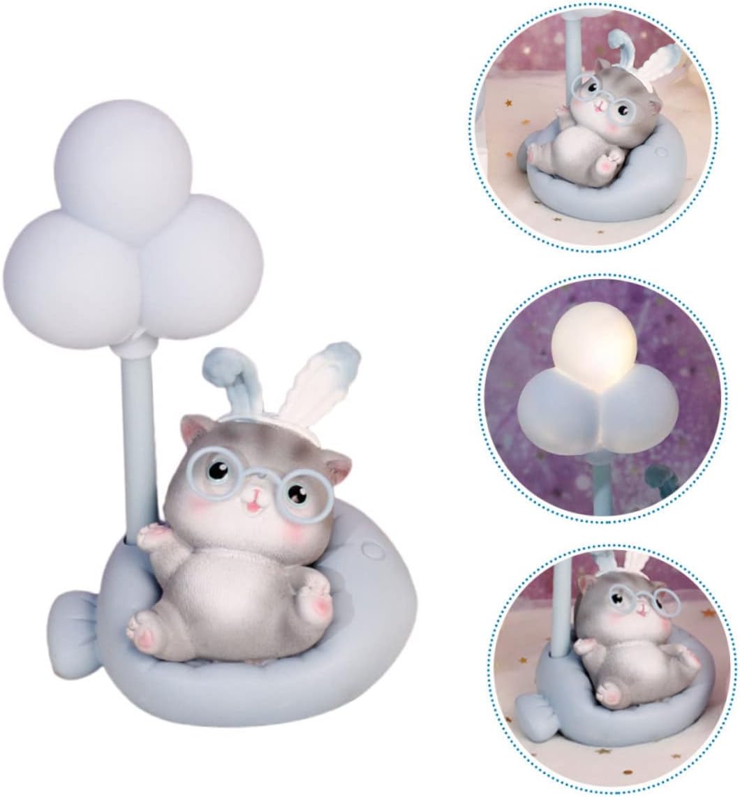 Holibanna Decoración de mesa con luz nocturna de gato, decoración para tartas, luces nocturnas para niños, decoración de escritorio, decoración