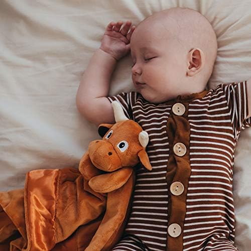 Longhorn Lovey Manta para bebé  Grande 20 x 20 pulgadas Baby Lovey para niñas o niños  Bonita manta de seguridad de cuerno largo para bebés y niños