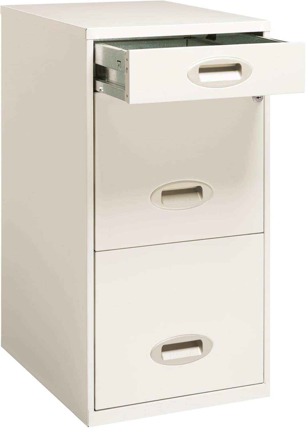 Realspace Archivador vertical de 3 cajones de 18″ D, blanco perla
