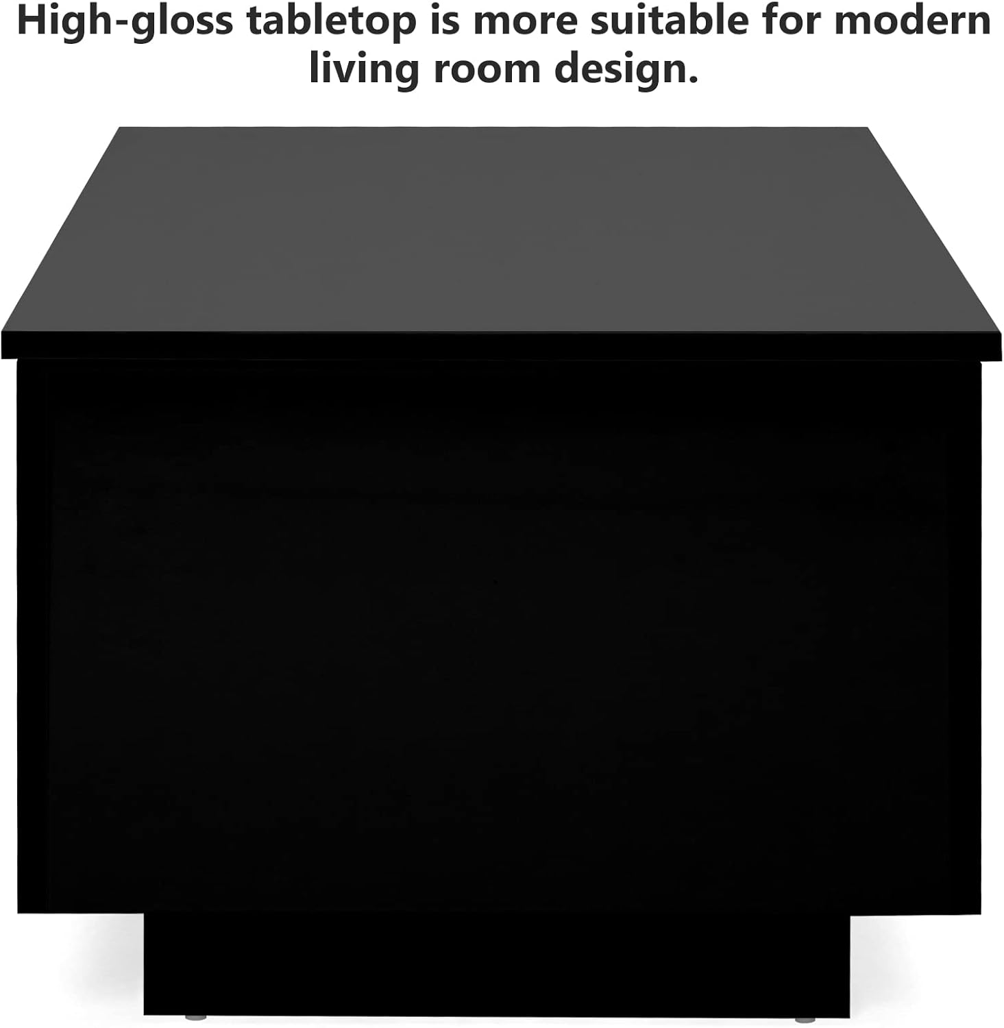 Mesa elevadora de alto brillo con luces LED, mesa auxiliar LED con estante de almacenamiento y compartimento oculto para el hogar, sala de estar,