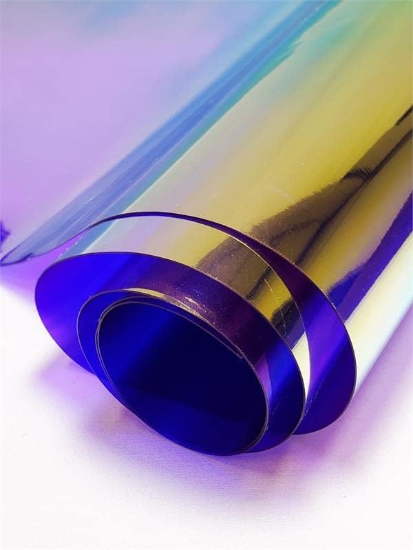 The Yard – Tela de vinilo de plástico con holograma transparente metálico de calibre 30 de 38 pulgadas de ancho (morado)
