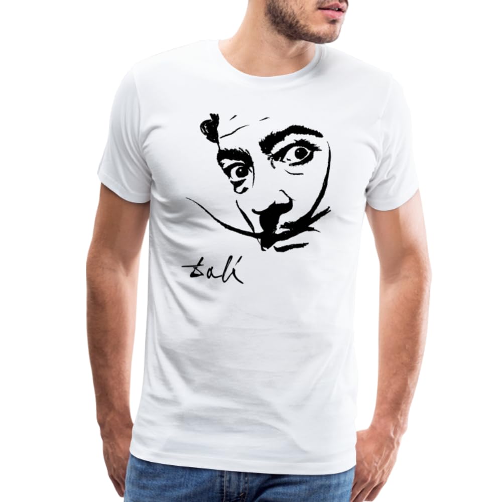 Salvador Dali Portrait Sketch Artwork T-Shirt (Adults, Kids, Short & Long Sleeve)