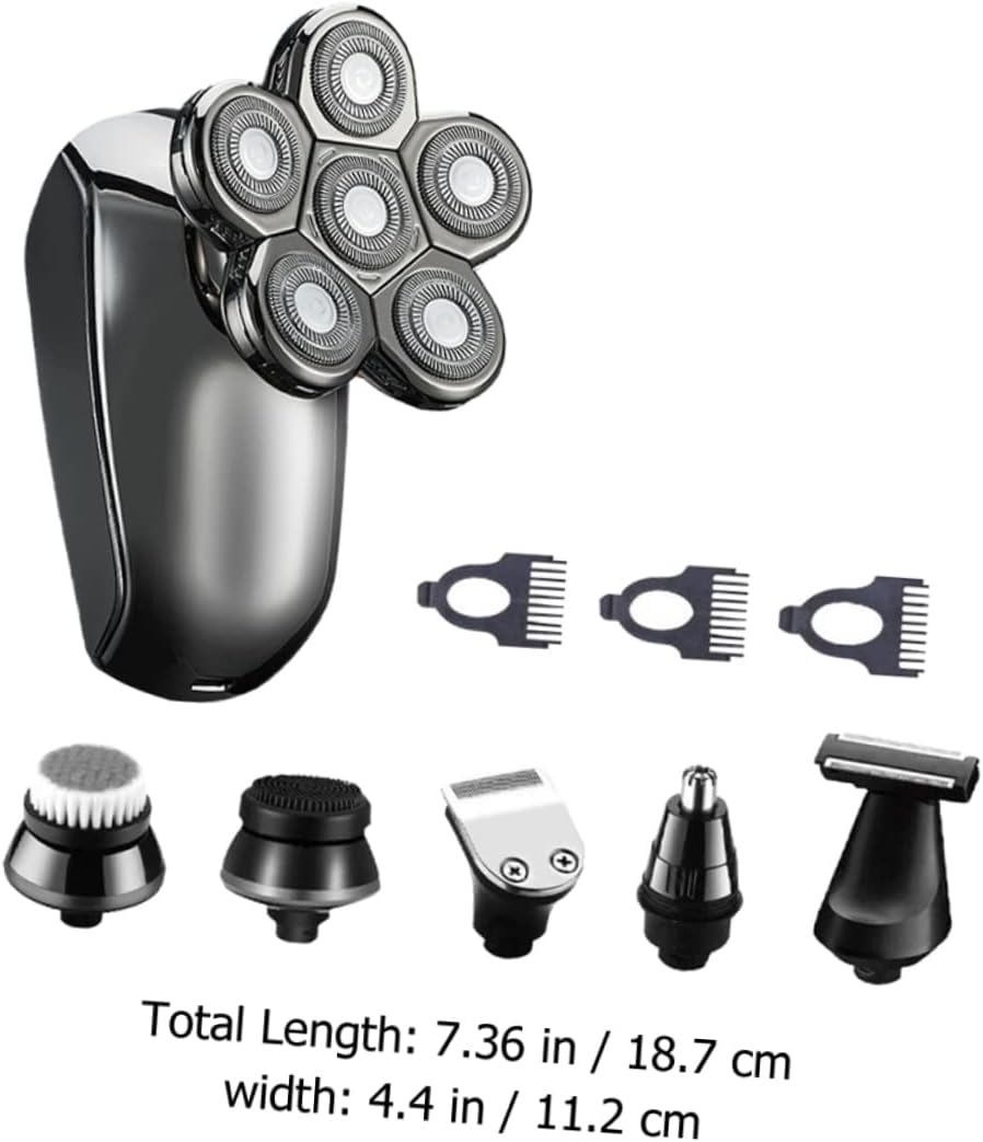 FOMIYES 6 Sets Electric Shaver Beard Trimmer Nose Hair Clipper Facial kit Electric Body Shaver Men Body Shaver Hair Clippers kit Waterproof Shaver
