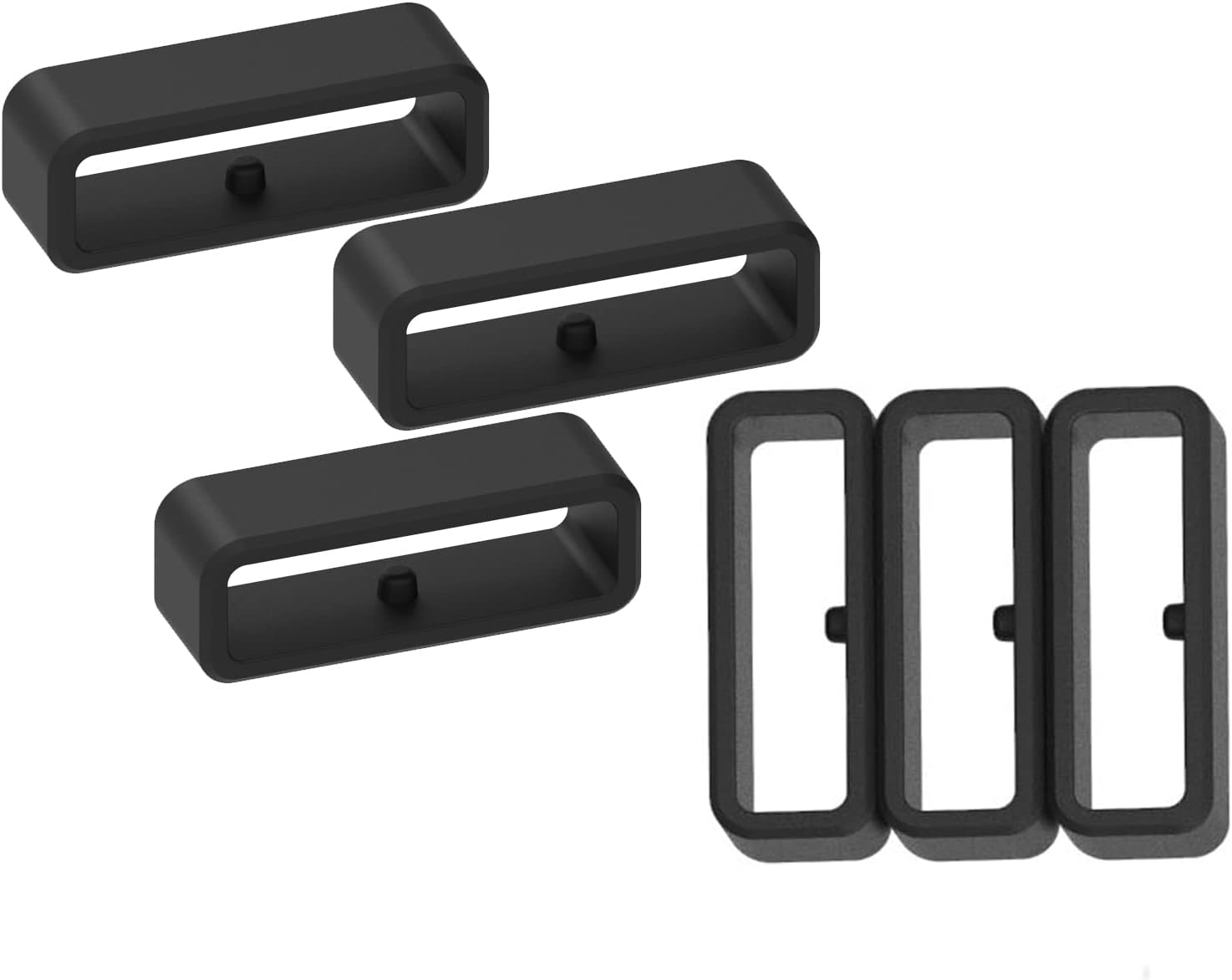 Anillo de cierre de repuesto compatible con Fitbit Charge 6Charge 5Charge 4Charge 3, Charge 3 SECharge 2 Bandas (paquete de 6) Conector de silicona