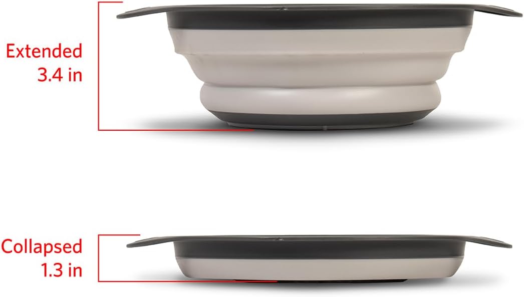 Glad Colador plegable  2L  Pequeño escurridor de pasta para cocina, verduras y frutas  Cesta de drenaje plegable de plástico redonda para un fácil