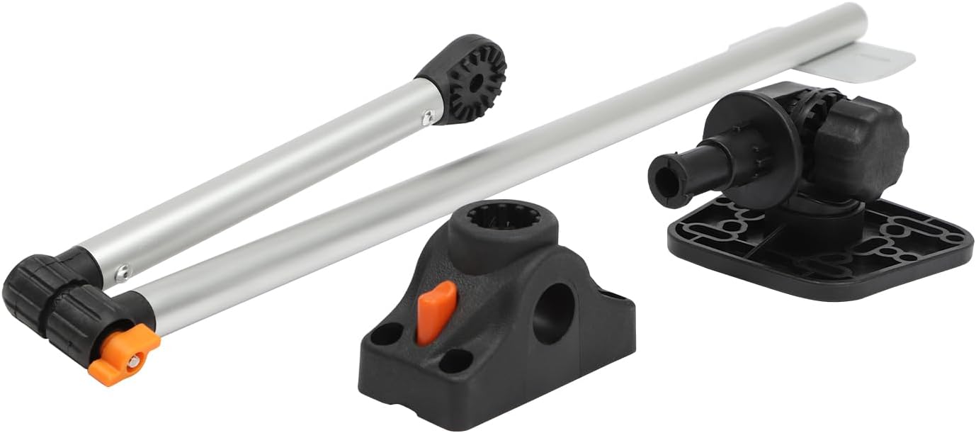 Soporte universal para transductor portátil, altura ajustable, giratorio de 360, soporte para buscador de peces con brazo de montaje para