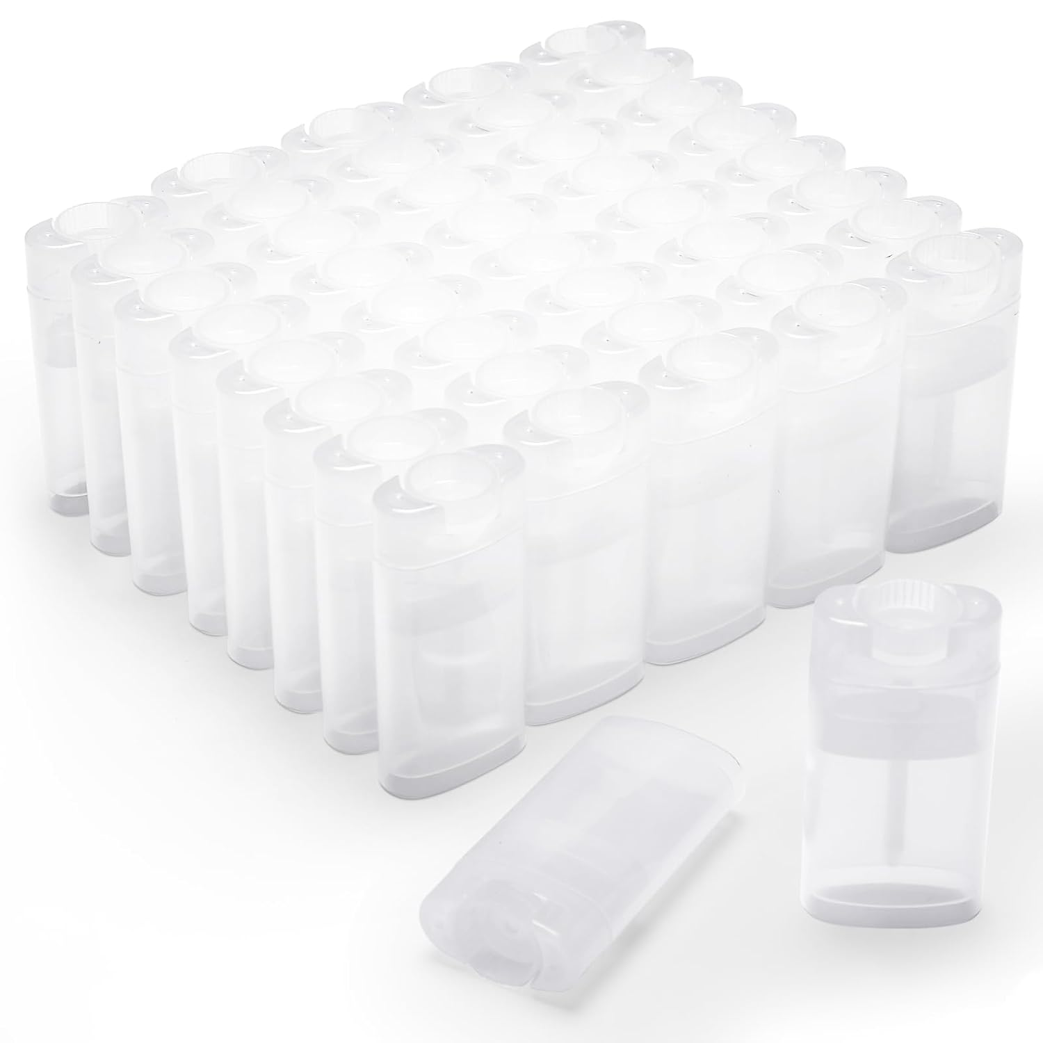 100 recipientes de desodorante vacíos de plástico de 12 oz, desodorante de viaje de 0.5 fl oz, tubos desodorantes recargables, tubos ovalados de