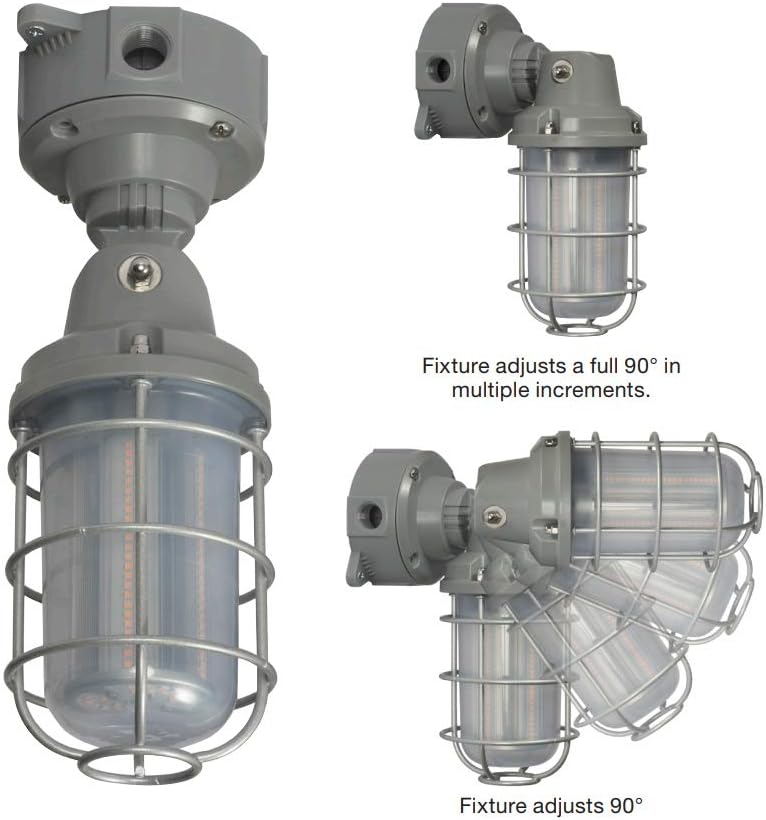 Nuvo 65172 LED Ajustable Vapor-Tight Luz de pared de seguridad para exteriores, 20 vatios, 4000K, 100-277 voltios