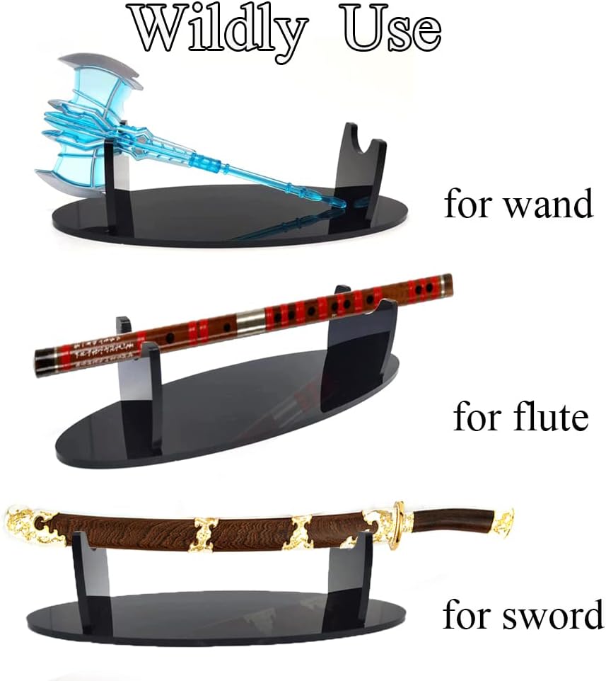 Coret Soporte para espada pequeña para cuchillo samurái, soporte de espada de sable de luz, soporte de acrílico decorativo de escritorio para