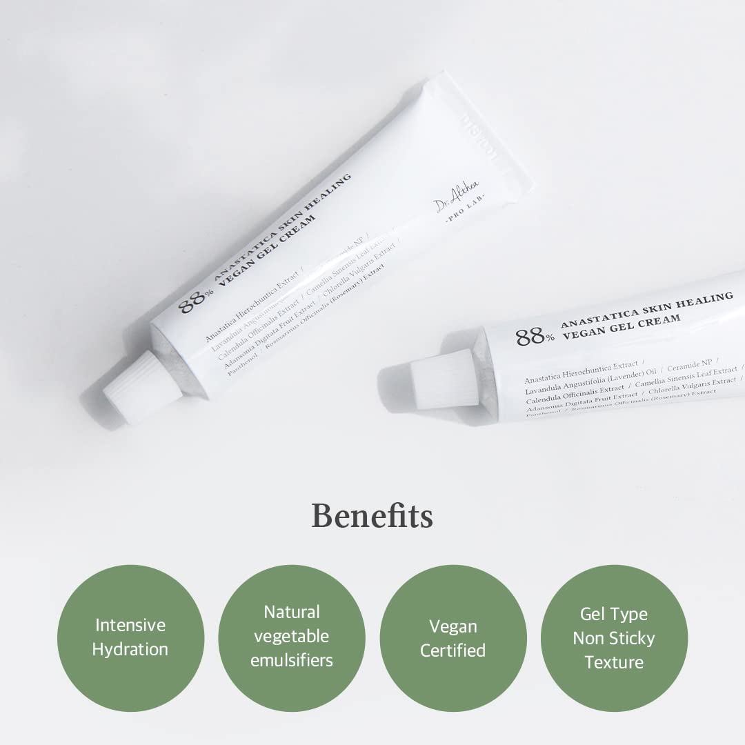 Dr.Althea Anastatica Skin Healing Vegan Gel Cream – 88% extracto de planta Anastatica Hierochuntica, vegano y libre de crueldad, hidratación