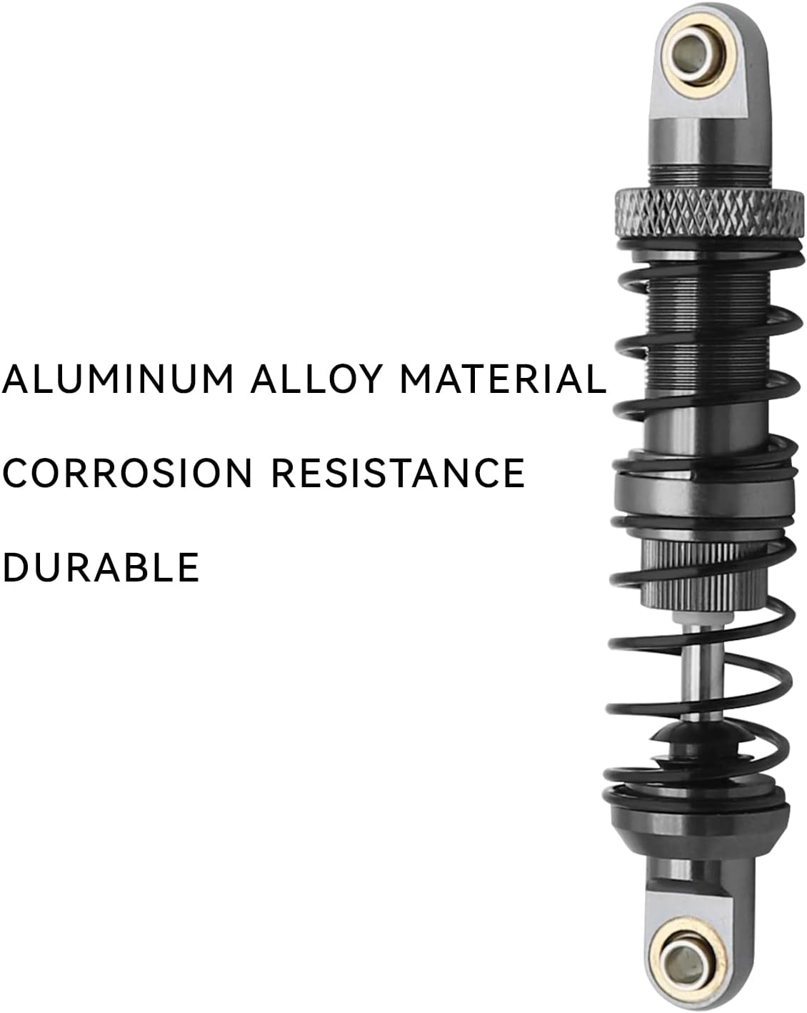 HYBDX Rc Amortiguador de aleación de aluminio para 110 RC rastreado vehículo RC Crawler Car Axial SCX10 AXI03007 RBX10 D90 TRX4 (2.6 pulgadas, gris)