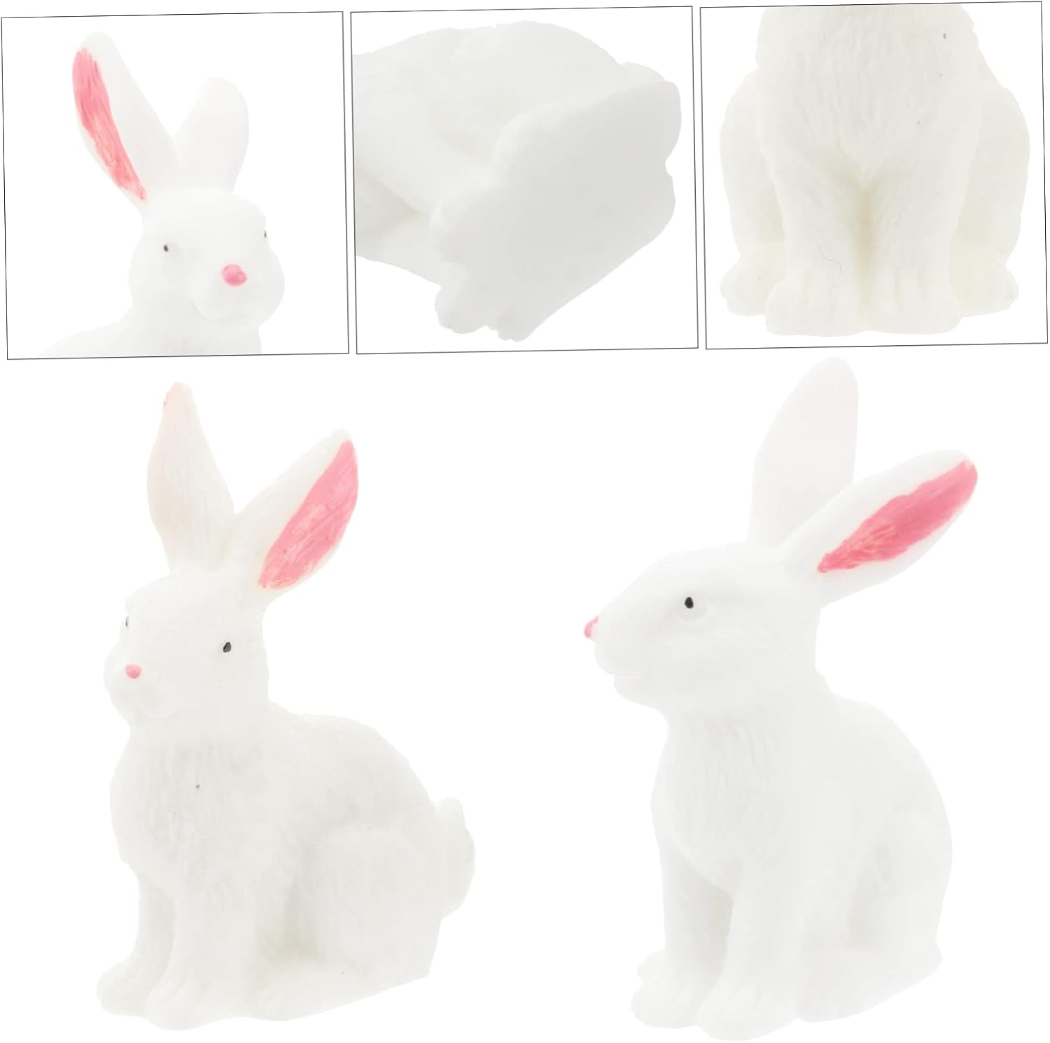 GANAZONO 4 piezas de micro paisaje conejito micro paisaje miniatura Pascua adornos decoraciones animales escultura estatua conejo bonsái decoración