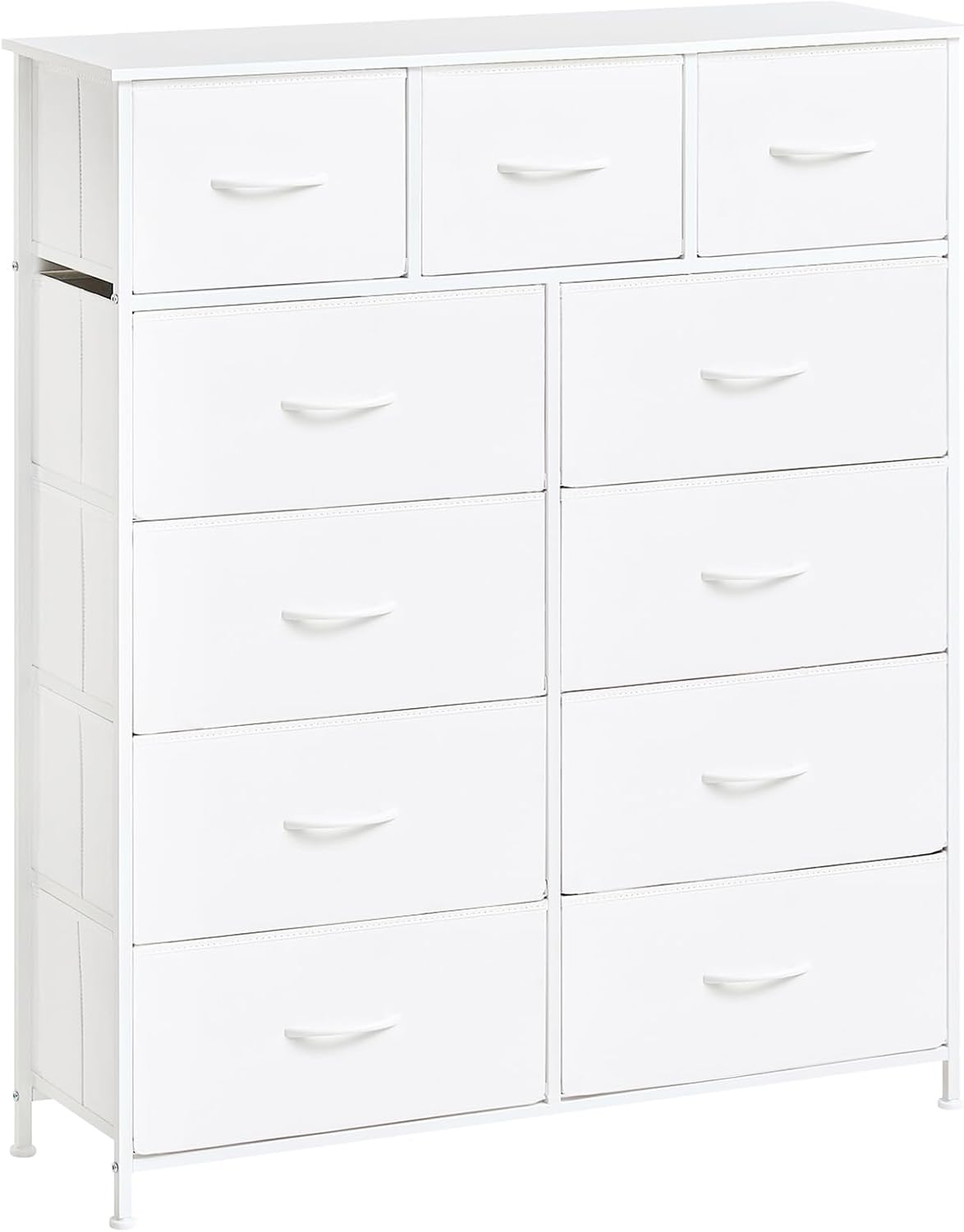 Somdot Cómoda para dormitorio con 11 cajones, amplia cómoda organizadora de almacenamiento con contenedores de tela para armario, mesita de noche,