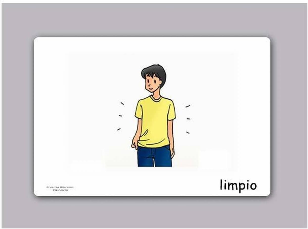 Tarjetas de vocabulario – Adjetivo 1 – Tarjetas con imágenes de adjetivos en español para niños pequeños de 2 a 4 años, niños, niños y adultos