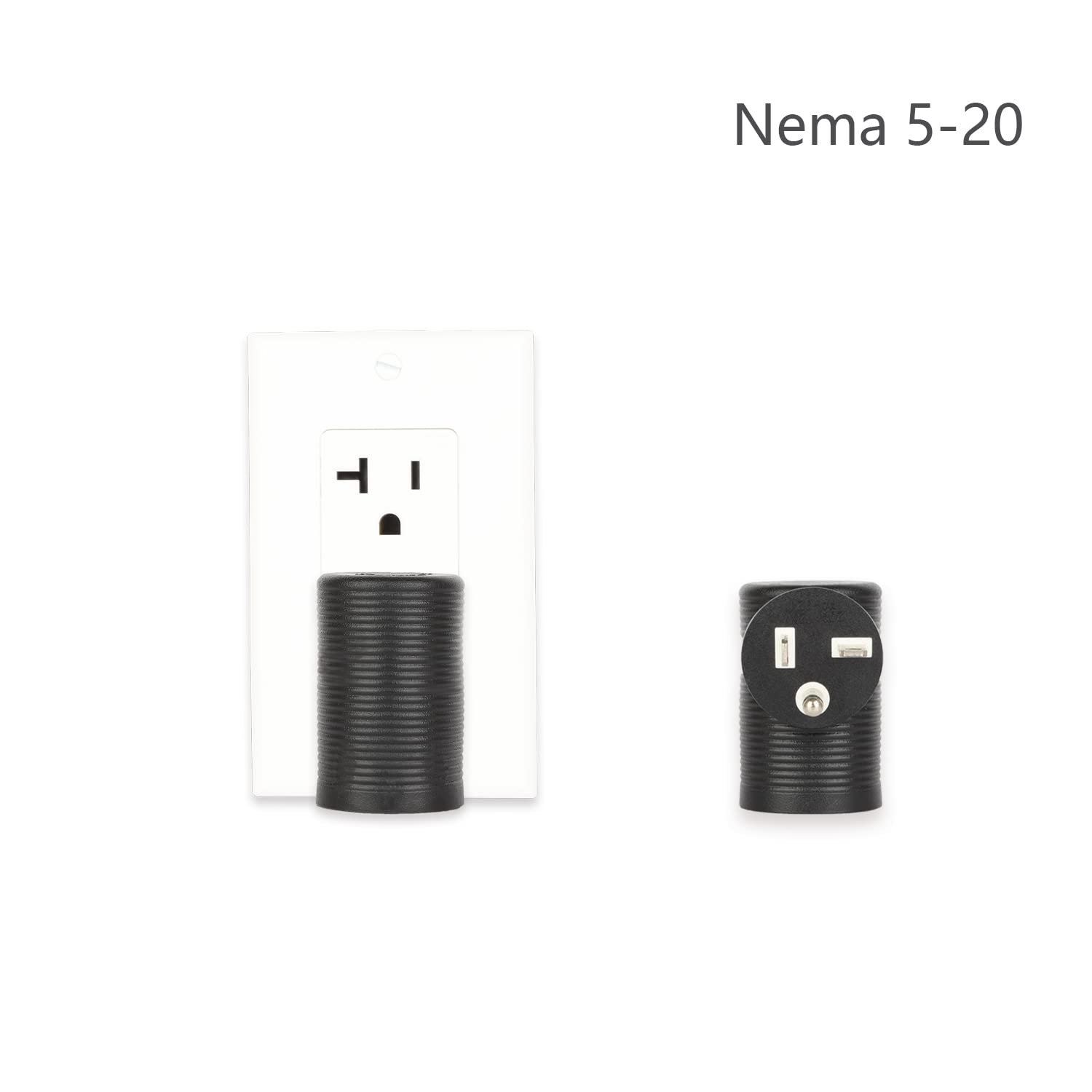 Adaptador de corriente en ángulo derecho, adaptador de corriente de ángulo descendente, ángulo Nema 5-20P macho a 5-20R hembra, adaptador de CA