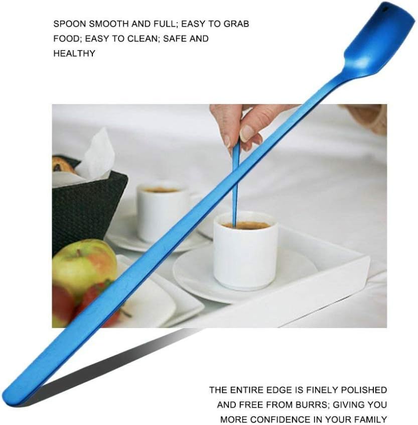 COMIART – Cucharas de té helado de mango largo para mezclar, 6.7 pulgadas, cabeza cuadrada, cucharaditas de café, cucharas de cóctel, ideal para uso