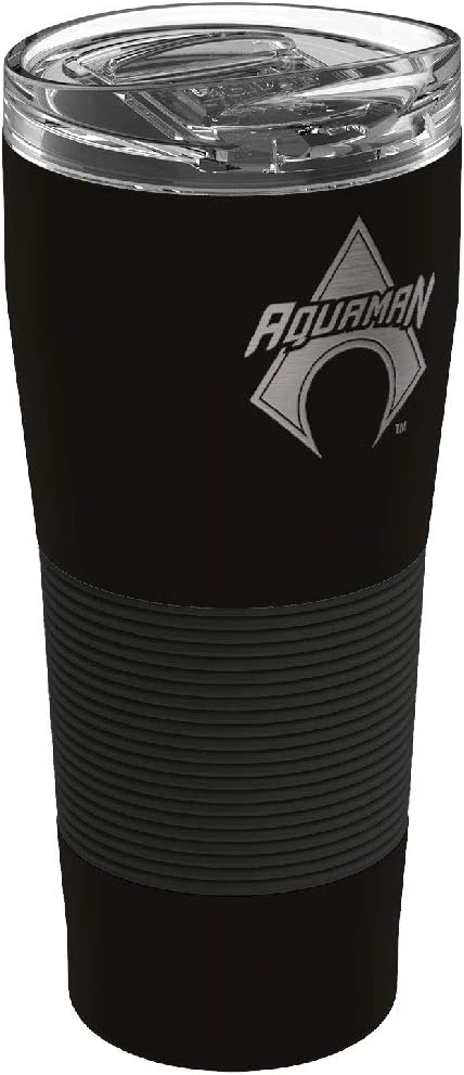 Zak Designs Lynden – Vaso de acero inoxidable aislado al vacío de la Liga de la Justicia Core Aquaman, 28 onzas