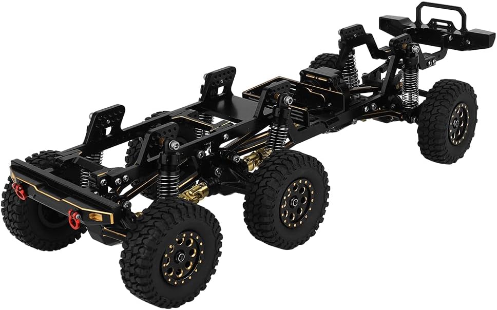 TRX-4M – Marco de chasis de coche de metal 6×6 RC con ejes traseros delanteros medios caja de cambios DIY para TRX4M 118 RC Crawler piezas de