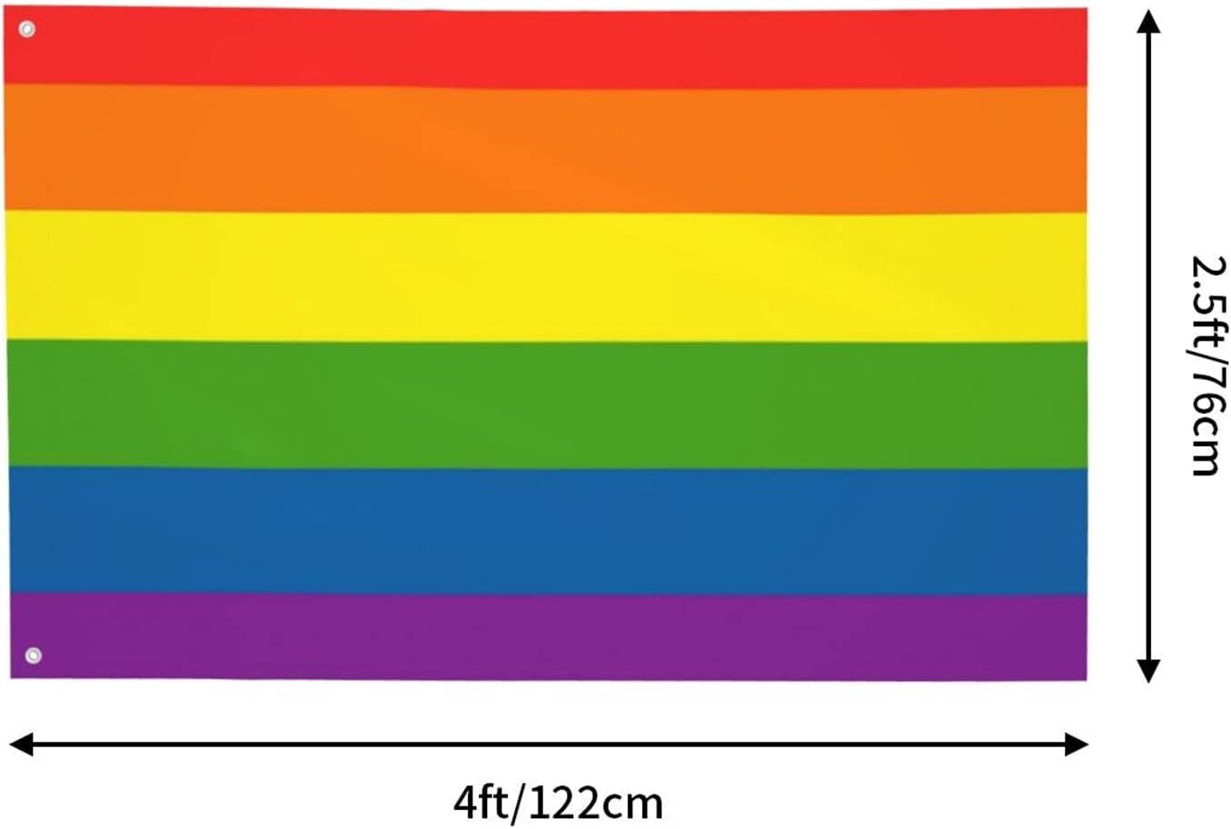 Bandera para exteriores de 2.5 x 4 pies, bandera LGBT de arcoíris y orgullo gay, bandera para decoración del hogar y jardín, con ojales, duradera,
