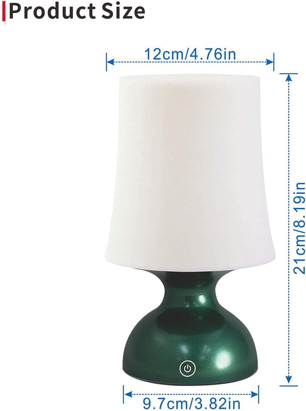 Lámpara LED verde y blanca, lámpara de mesa de estilo nórdico, lámpara de escritorio minimalista, lámpara de mesa con batería, lámpara de mesa
