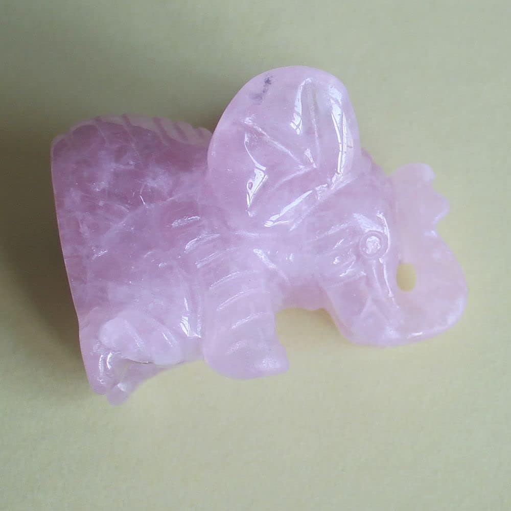 Figura tallada a mano con piedras preciosas mixtas de cristal sentado elefante estatua de talla animal para decoración del hogar de 2 pulgadas
