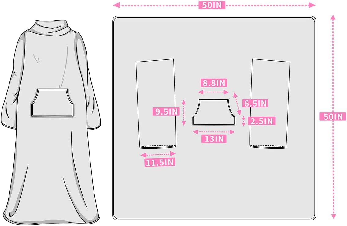 Manta de forro polar con mangas para adultos, niños, mujeres y hombres, manta de felpa retro con palabras de café, manta elegante súper suave y