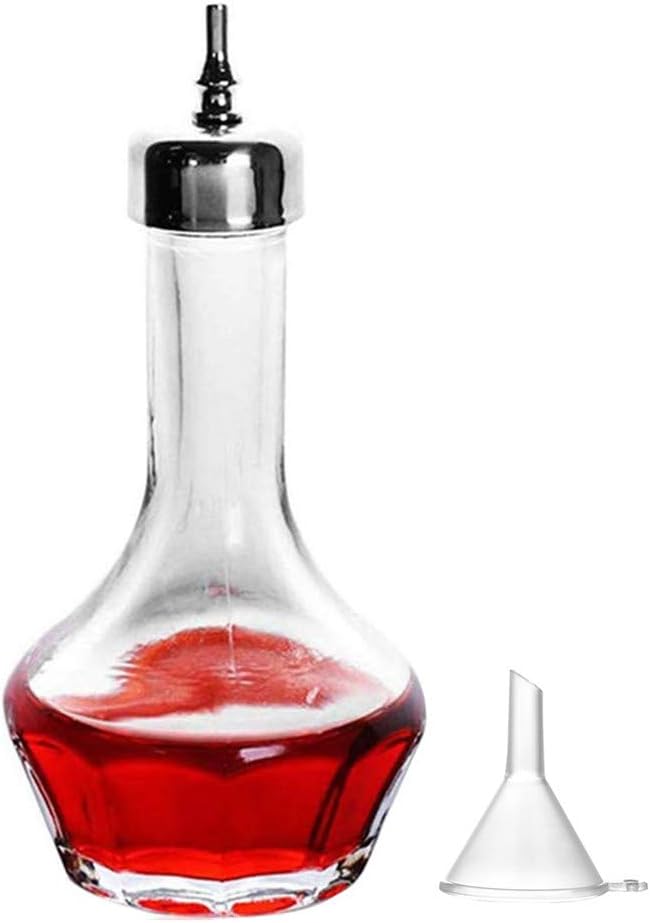 Bitters Bottle – Botella de vidrio de 1.7 fl oz con tapa de acero inoxidable, herramienta profesional para hacer cócteles – DSBT0001