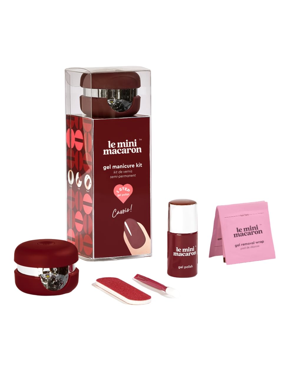 Le Mini Macaron Kit de manicura de gel para bricolaje  Kit de esmalte de uñas de gel con lámpara LED de secado de uñas, 1 esmalte de gel, barra de