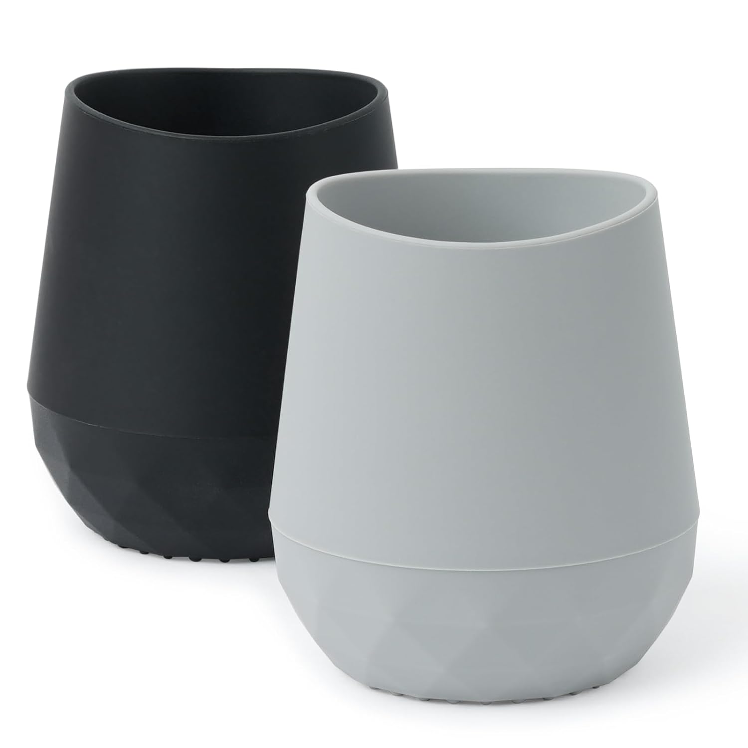 Seposeve Vasos de silicona para bebés de 6 a 12 meses, 12 a 24 meses, paquete de 2 pequeños vasos de silicona de entrenamiento abierto para bebés y