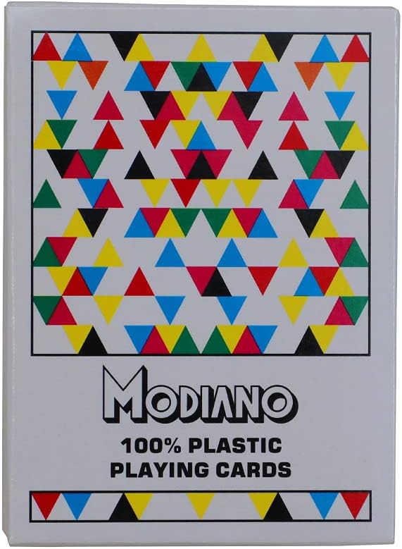 Modiano – Cartas de póquer de plástico para casino, juegos, tarjetas de póquer lavables para adolescentes, color blanco (triángulo estándar)