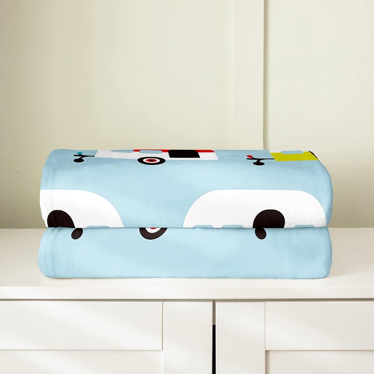 Erosebridal Manta de forro polar para caravana, tamaño individual, manta de forro polar para decoración de habitación, manta de viaje de dibujos