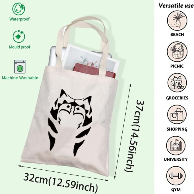 FOTAP Ah-soka – Bolsa de maquillaje Tano inspirada en la película, bolsa de cosméticos Manda-lorian, bolsa con cremallera clon, regalo para amantes