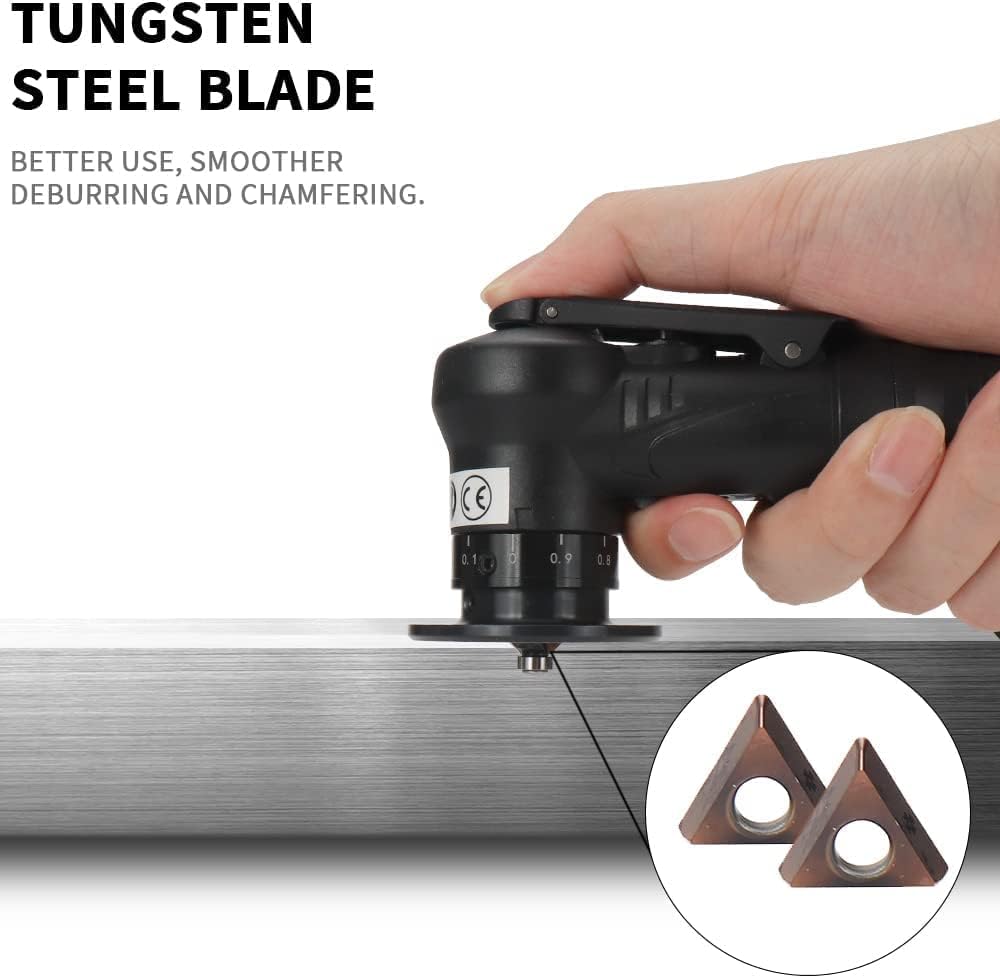Mini máquina de biselado neumática, herramienta de chaflán de aire portátil de mano para biselar metal de 45 grados de arco de esquina biselado