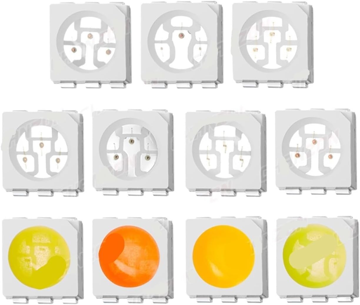 5 unids 5050 SMD LED diodo chip 0.2W blanco cálido rojo verde azul amarillo naranja UV púrpura rosa RGB DIY PCB lámpara luz perlas emisoras (color