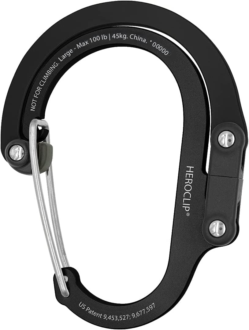 GEAR AID HEROCLIP – Mosquetón grande y gancho para colgar artículos resistentes, mochilas de campamento, maletas, kayaks, bicicletas, organización