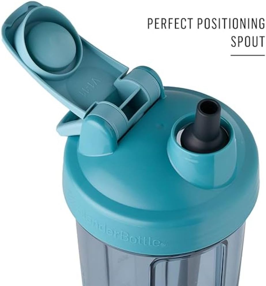 Stay-In-Bottle – Pajitas de silicona reutilizables para botellas BlenderBottle Shaker, color negro y azul (paquete de 2)