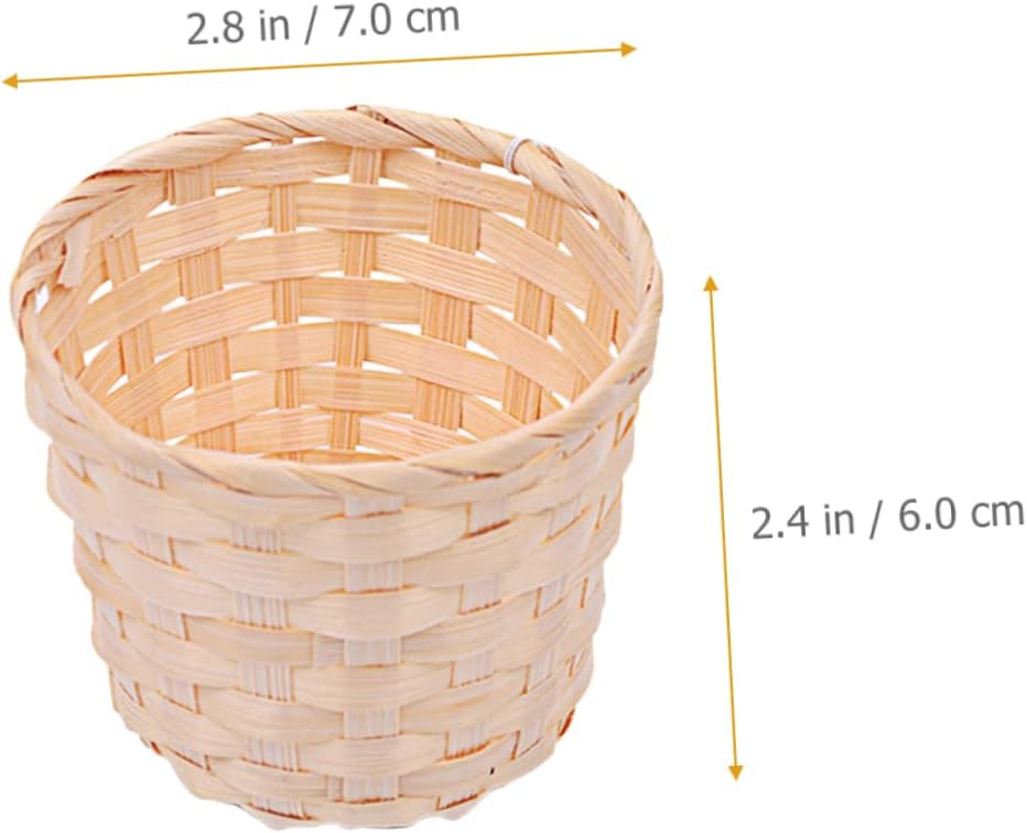 Cabilock Cesta de almacenamiento tejida redonda de 8 piezas, cesta tejida redonda, cesta de almacenamiento tejida, cesta de flores en miniatura,