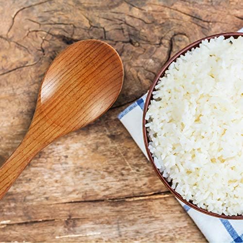 Juego de 4 cucharas de madera de 9 pulgadas para cocinar, servir ensalada, remover sopa, arroz, resistencia al calor antiadherente, fácil de usar