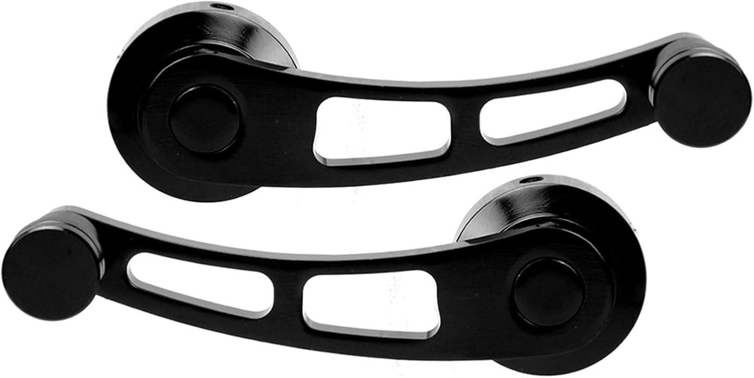 Manija de ventana de aleación de 2 piezas, manivela elevadora para Ford y automóvil clásico (negro)