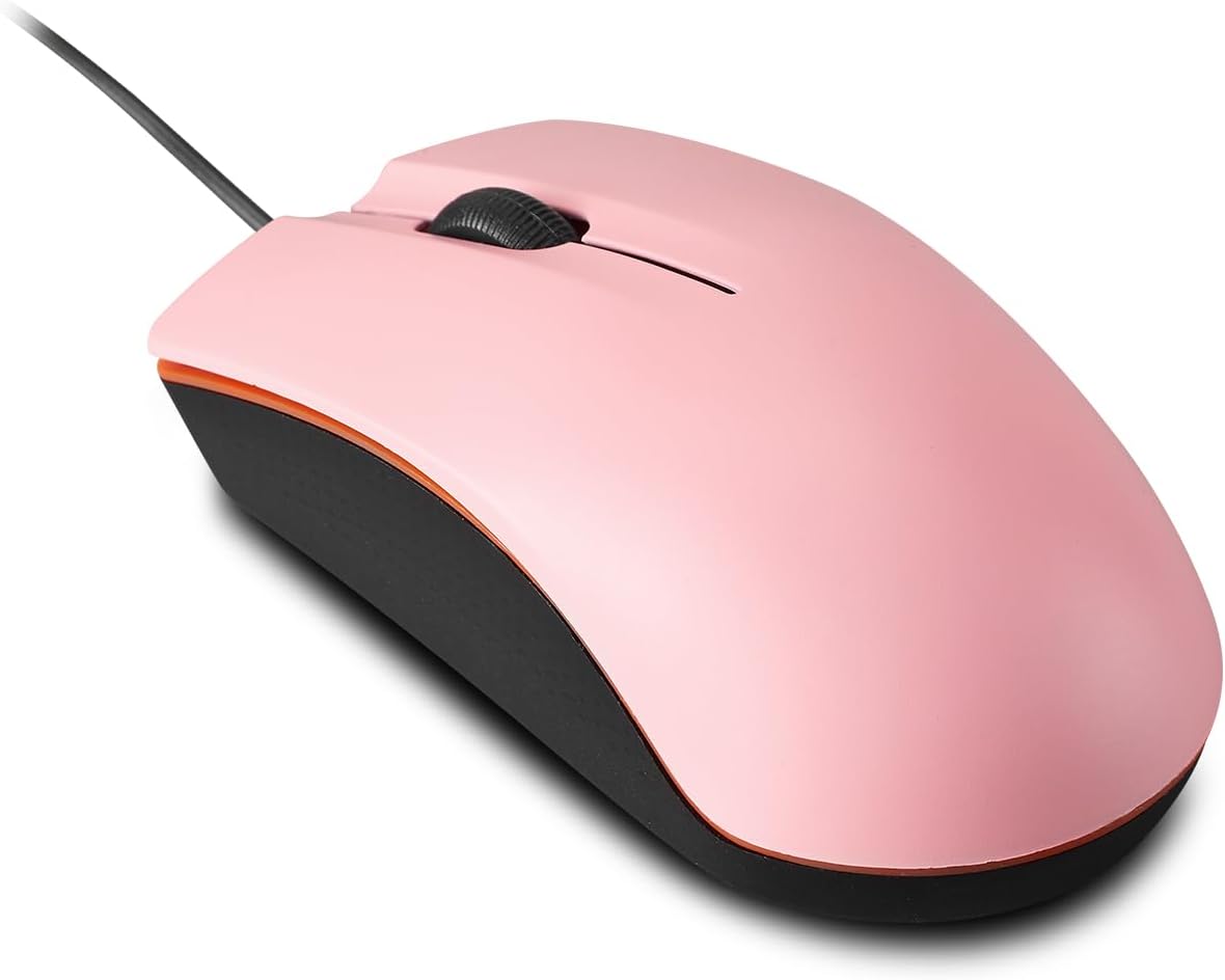 Ratón con cable, mouse USB con cable para mano derecha o izquierda, mouse ergonómico de computadora con clics duraderos para PC, computadora,