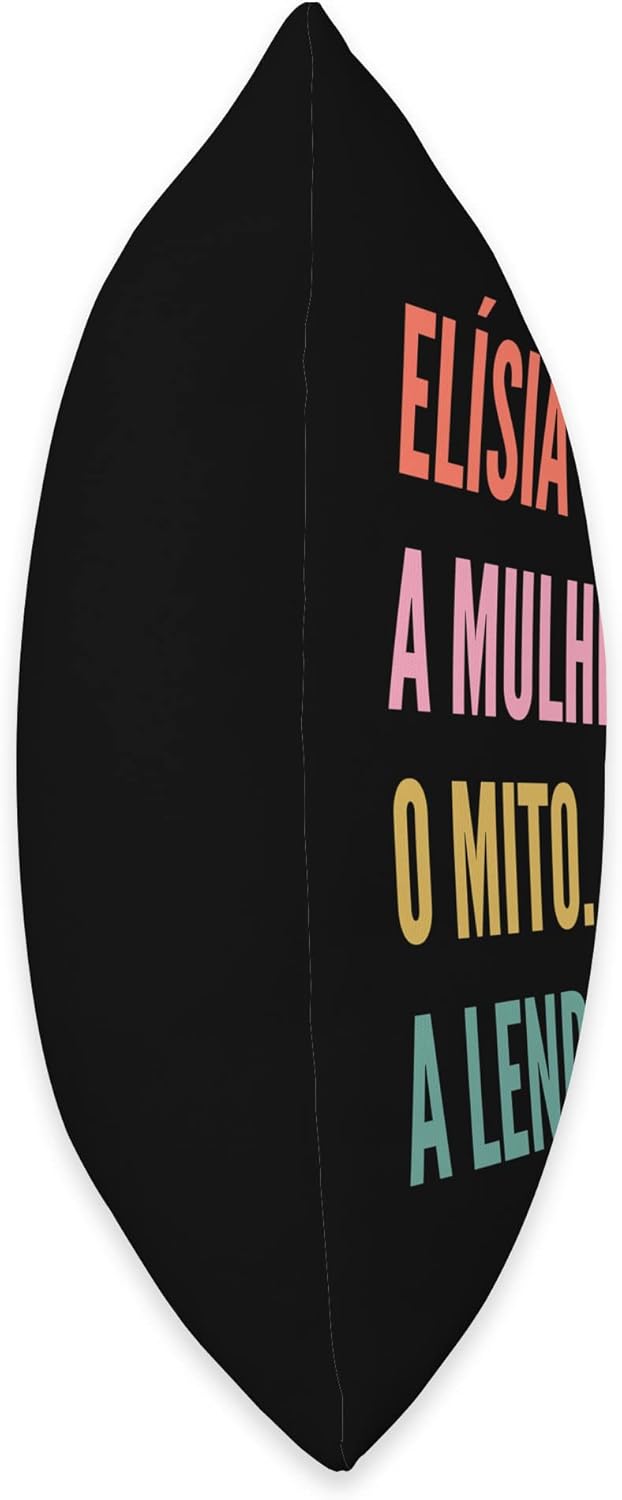 Designs De Nomes Engraçados Para Mulher Divertida almohada portuguesa con diseño de primer nombre Elísia, 18 x 18 pulgadas, multicolor