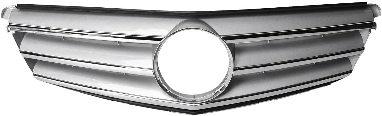 Rejilla delantera del radiador del estilo deportivo plata para Mercedes-Benz C250 C300 C350 W204