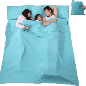 Forro para saco de dormir, ligero portátil, suave hoja de viaje y camping, con bolsa compacta y de transporte, para viajes, hotel Forro para saco de dormir, ligero portátil, suave hoja de viaje y camping, con bolsa compacta y de transporte, para viajes, hotel
