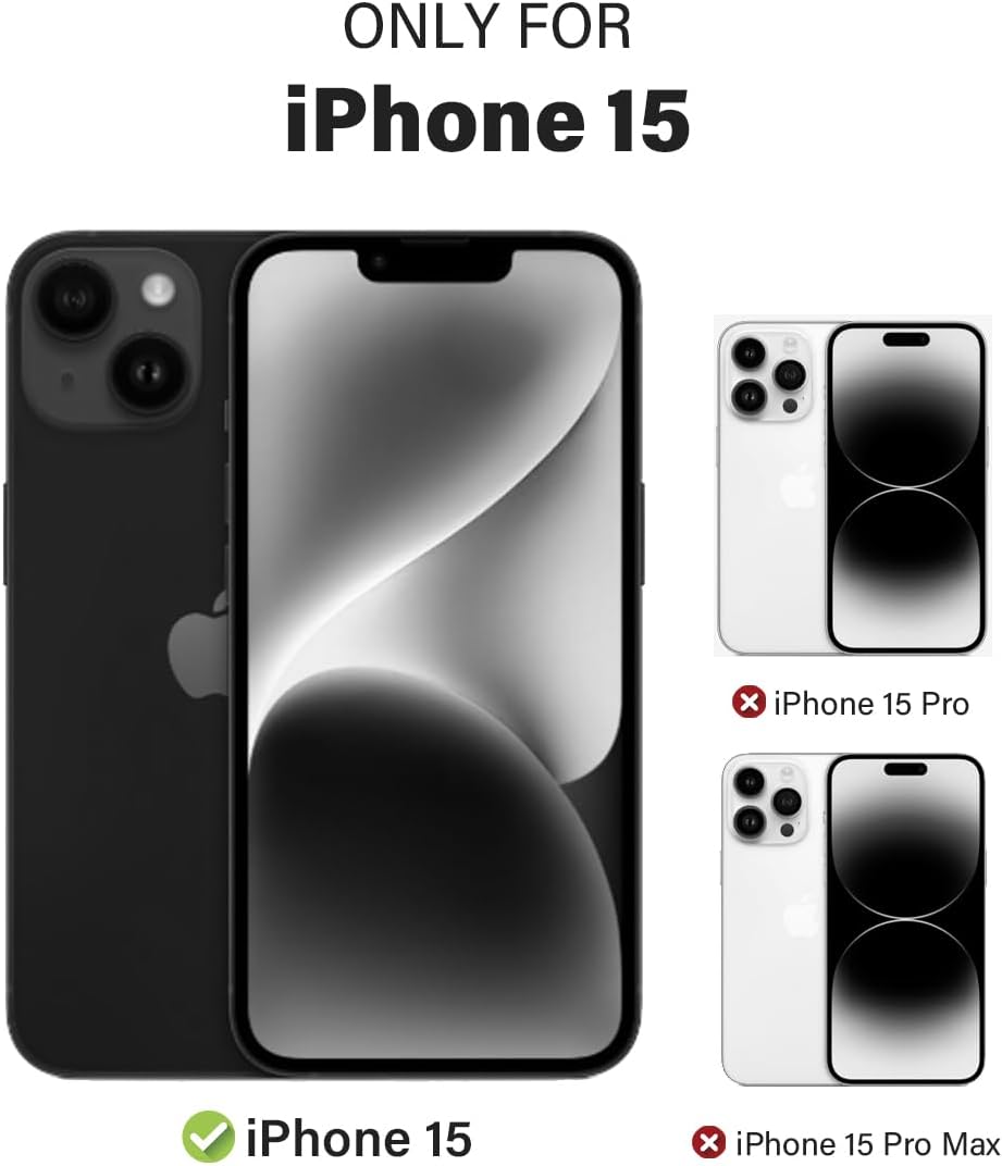 ArtsEvo Funda diseñada para iPhone 15, protección contra caídas de 6.6 pies, funda protectora de cámara de cuerpo completo, color rosa cereza